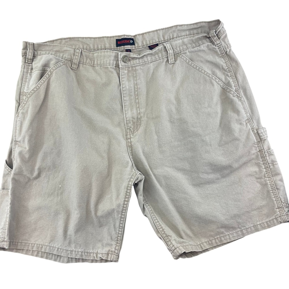 Wolverine Carpenter Shorts Mens 40 Tan Utility Workwear Canvas Hammer Gorpcore